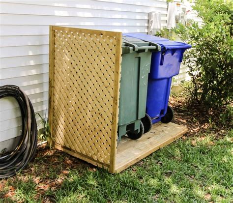 metal trash can screen enclosure|trash can storage ideas.